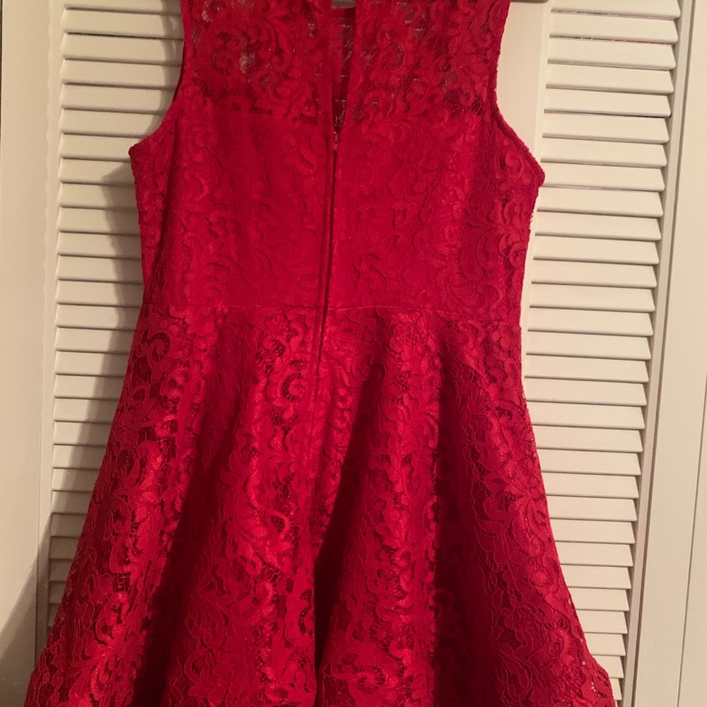 size 13 red lace homecoming dress